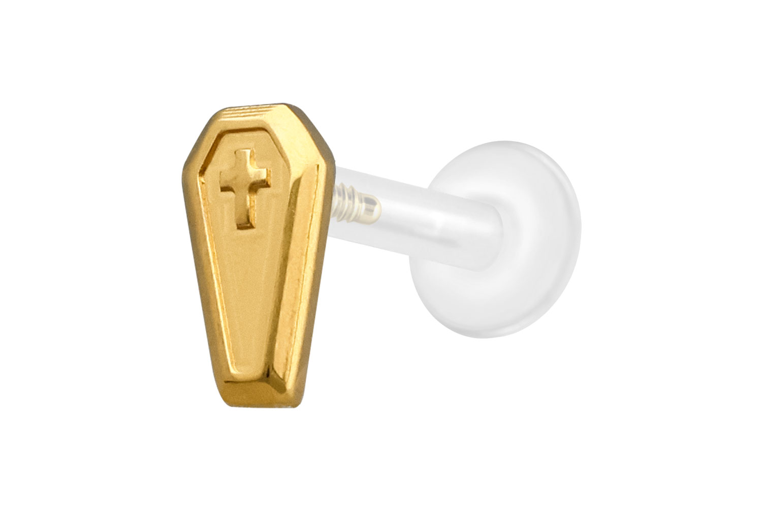 PTFE Labret Piercing mit Innengewinde + Titan-Aufsatz SARG